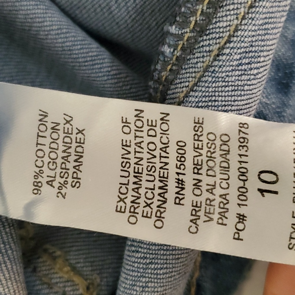NWT DEMOCRACY "FLEX"-ELLENT" GIRLFRIEND CROPPED CUFFED BLUE JEAN SZ 10 - Picture 5 of 5